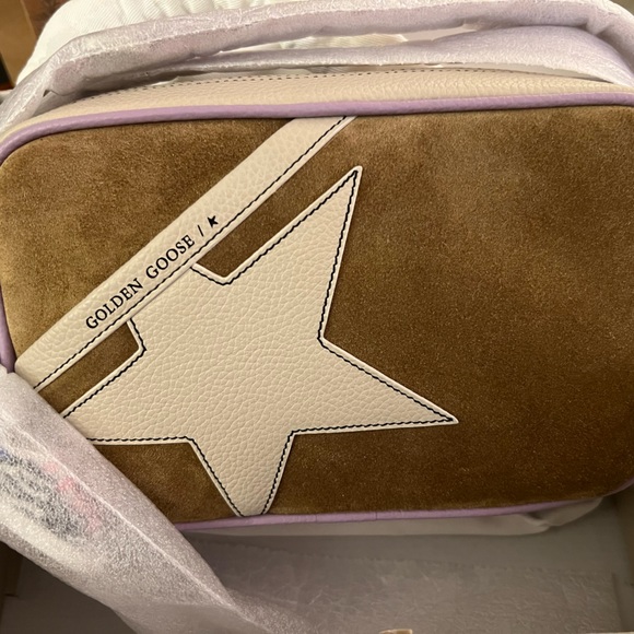 Golden Goose Star Purse Bag (white and lilac leather with camel-colored suede) - Picture 3 of 3